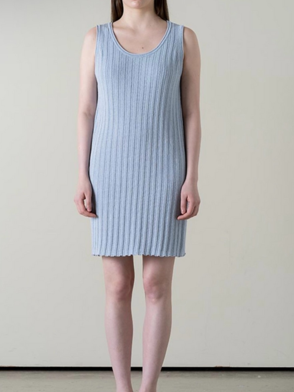 a new day Light Blue Ribbed Tank Dress Large